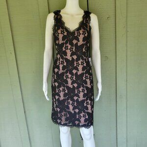 NWT ADRIANNA PAPELL Black Lace Sheath Dress 12